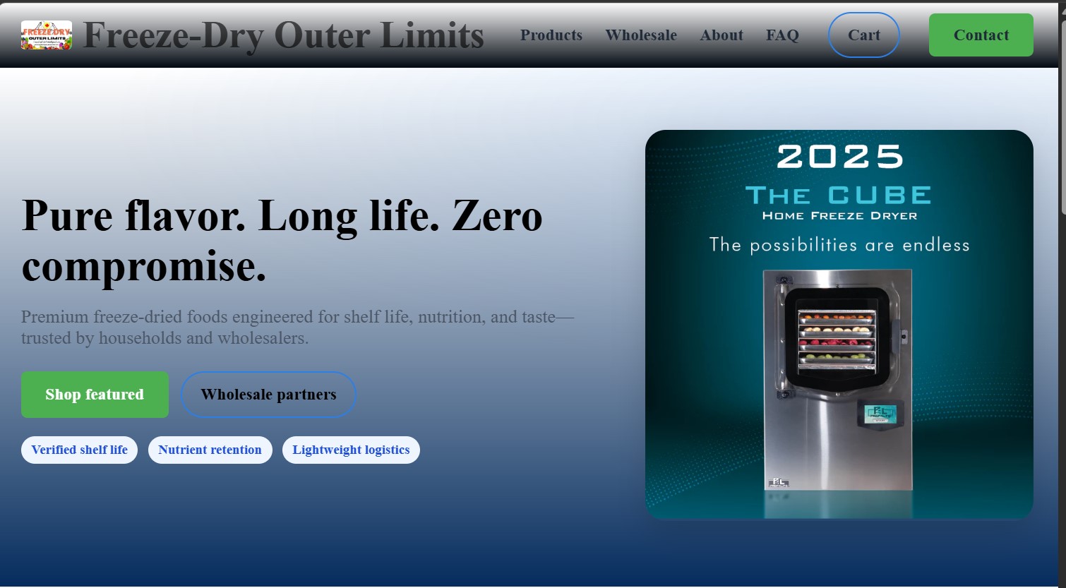 Freeze-Dry Outer Limits